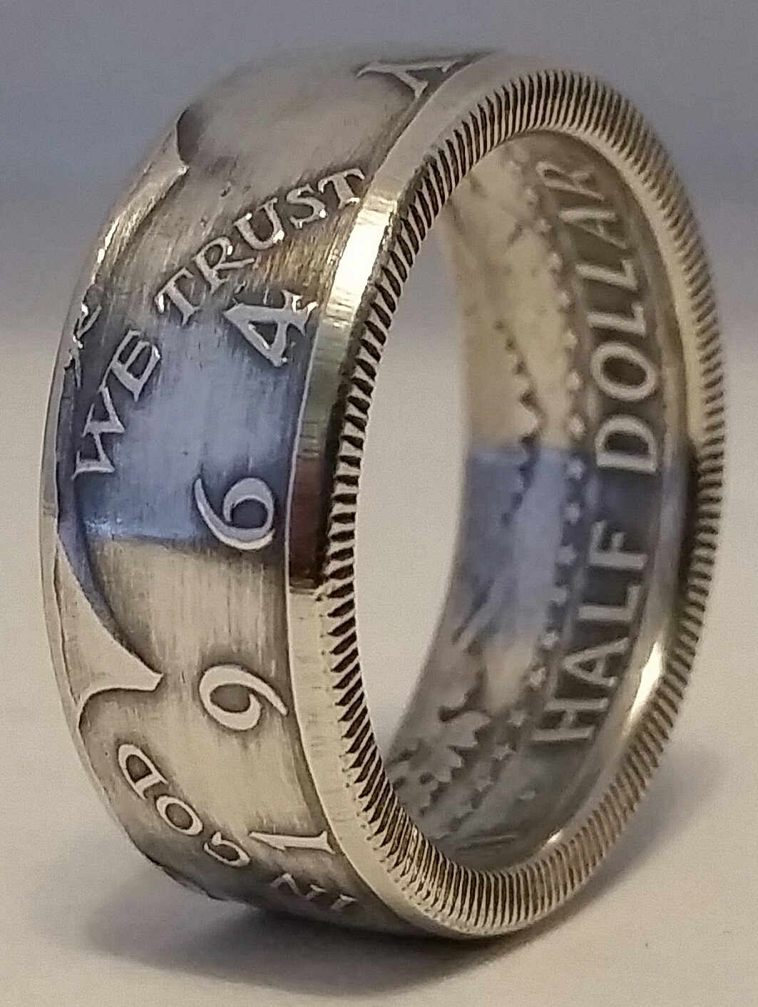 JFK Silver 1964 Half Dollar Coin Ring 