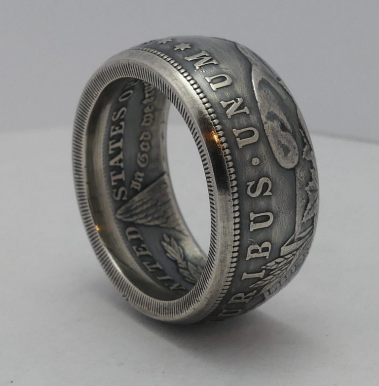 1921 High Grade Morgan Dollar Coin Ring (heads side out) – 90% silver